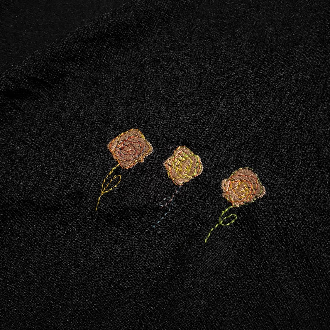 일본빈티지 Mimose 달천깔페어리 자수 플라워 반팔 티셔츠 상품이미지3