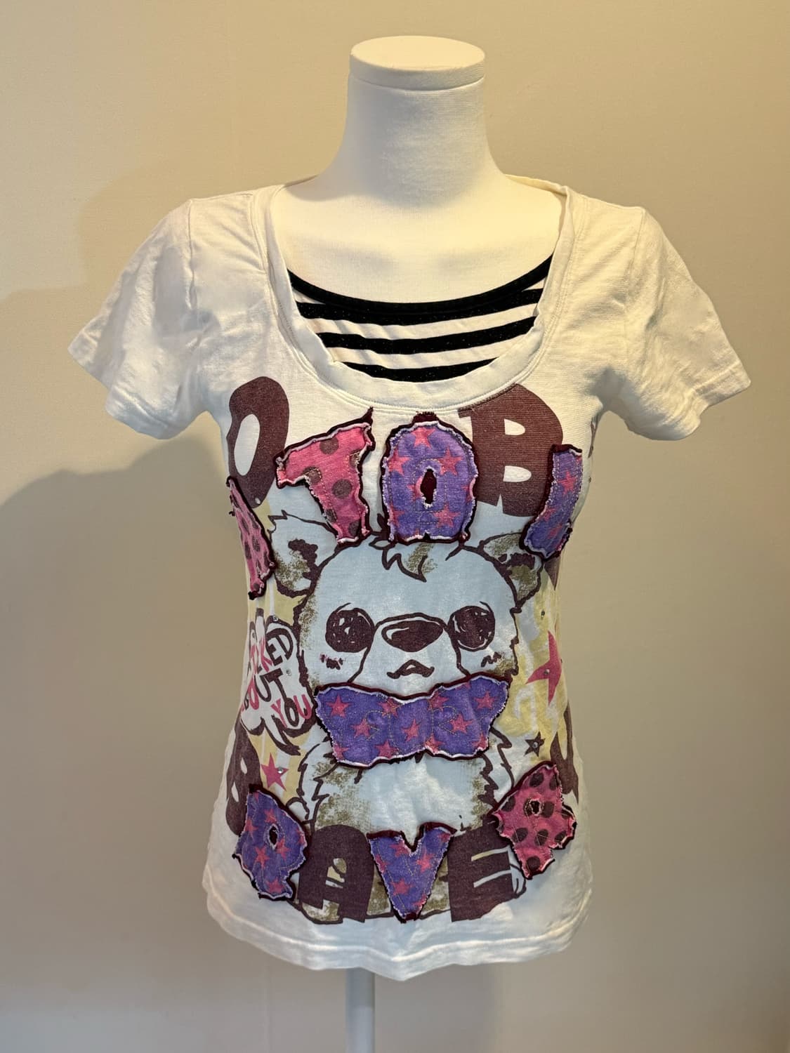 일본 빈티지 쿠마 패치 티셔츠 서브컬쳐 상품이미지1