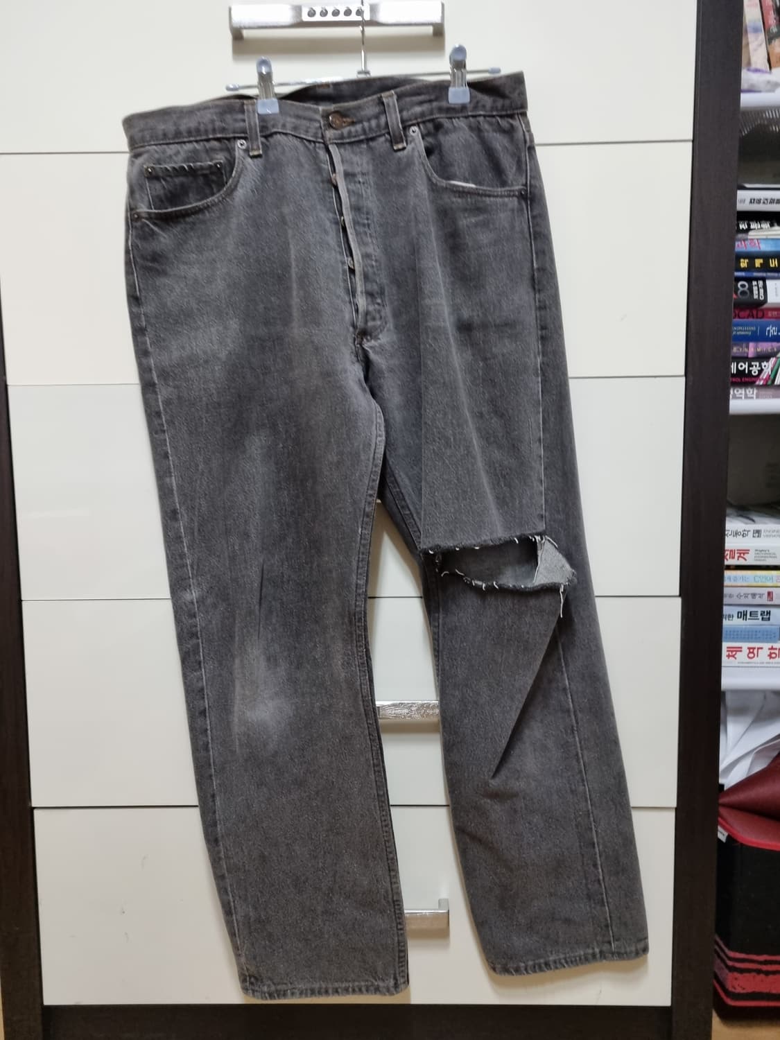 [M] 베트멍x리바이스 뒷자수 흑청 데님 진 상품이미지2