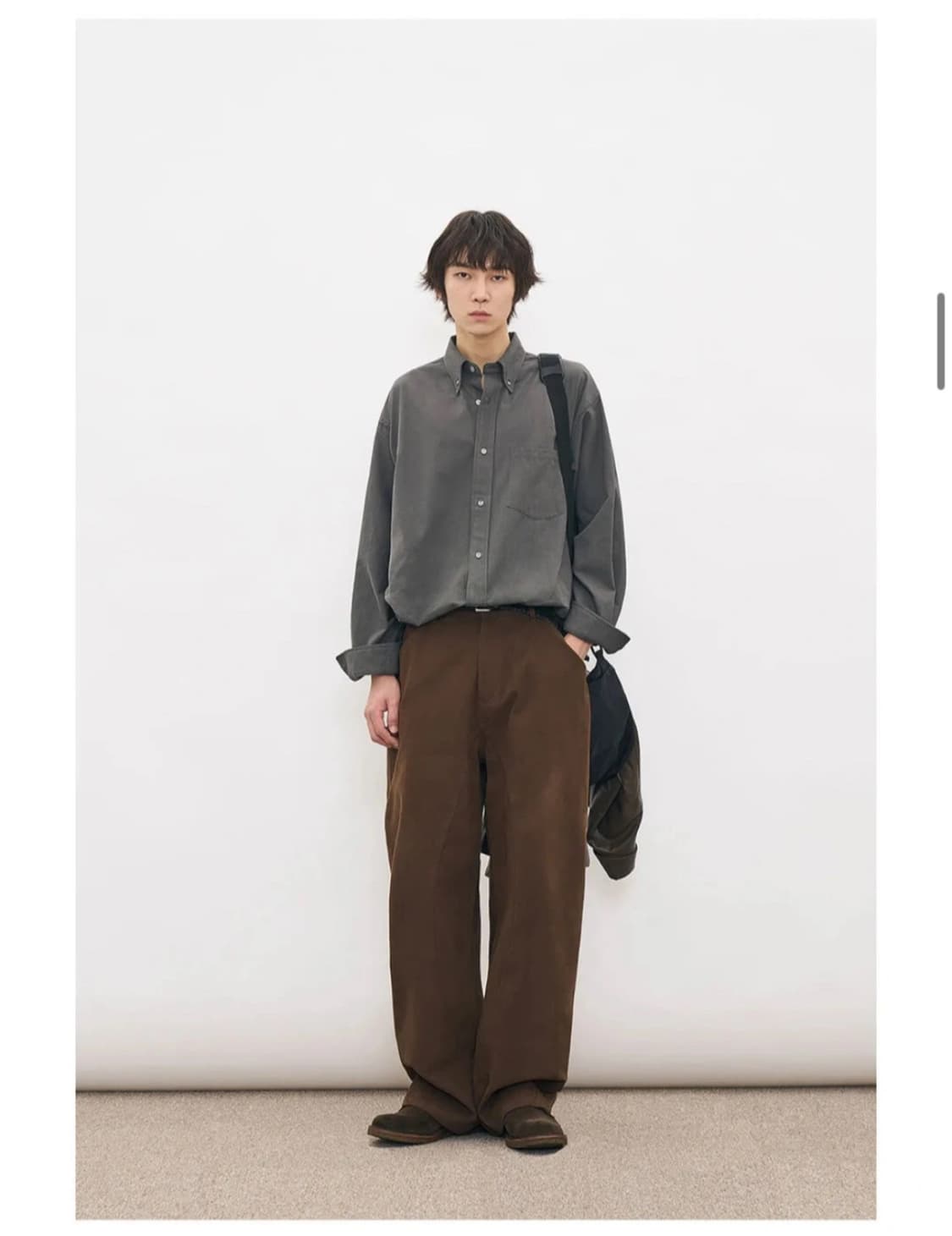 파르티멘토 커브드 와이드 치노 팬츠 브라운(새상품) 상품이미지3