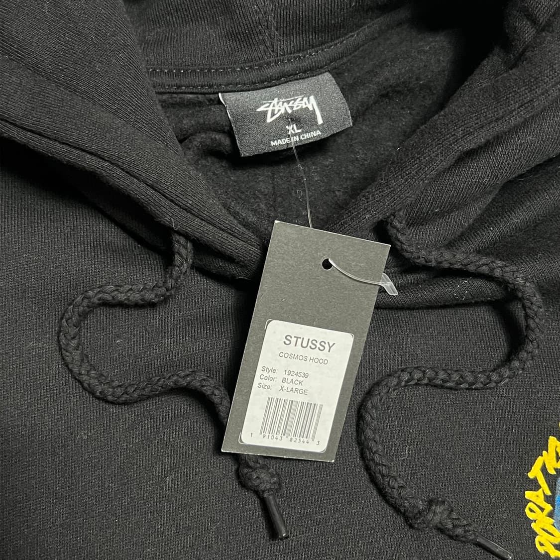 Stussy 새상품 코스모스 블랙 기모 후드티 상품이미지3