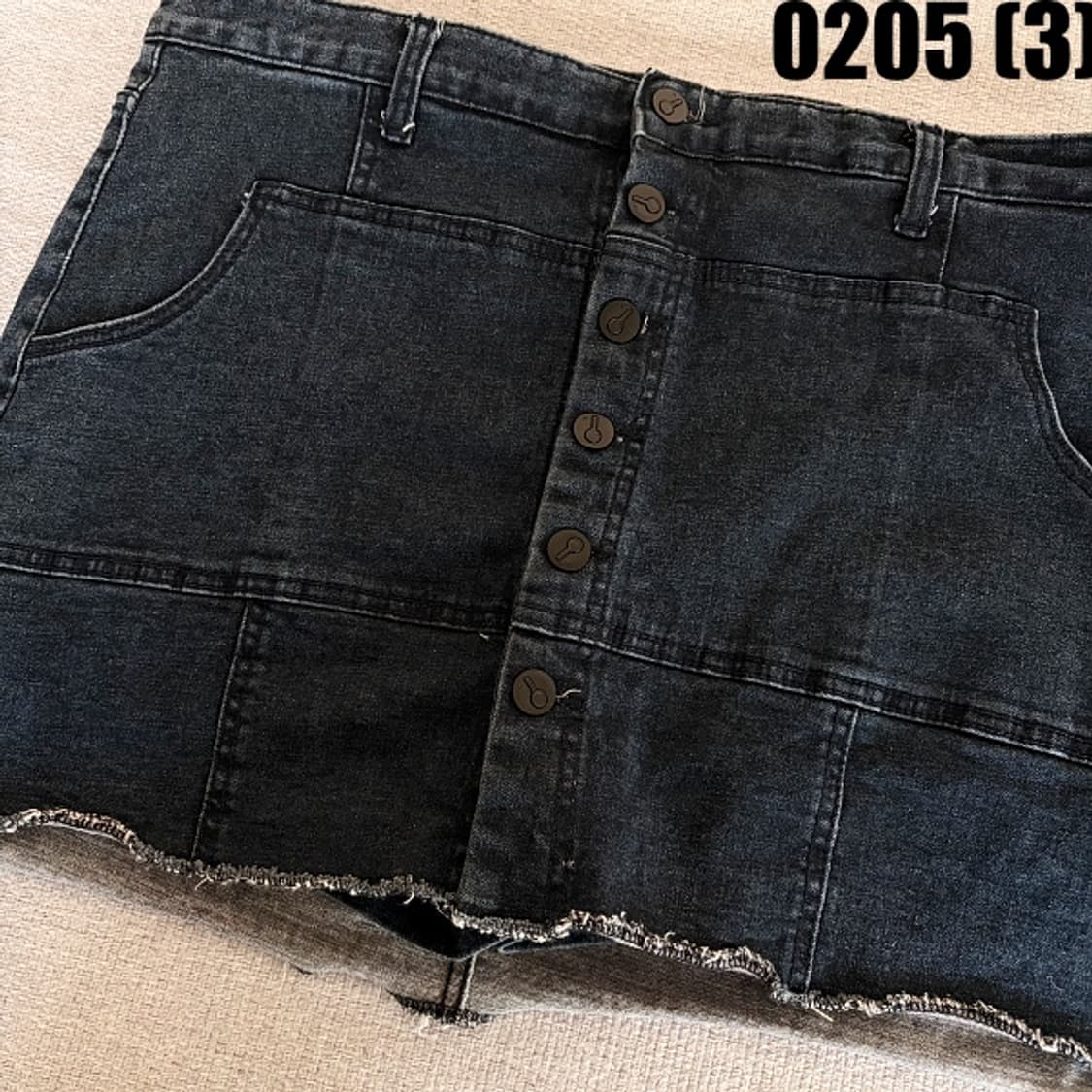 [34] 트렉스 단추 디테일 진청 미니 스커트 치마 바지 0205(3) 상품이미지2