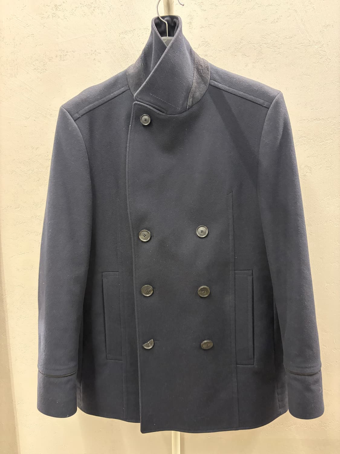 BOSS 더블 브레스티드 울 피코트 네이비 40R 상품이미지3