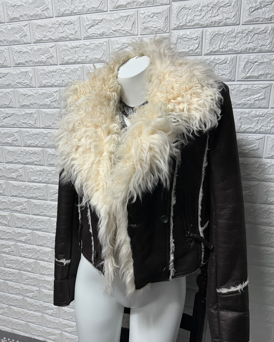 00’s 시어링 롱 헤어 쇼트 무스탕 상품이미지4