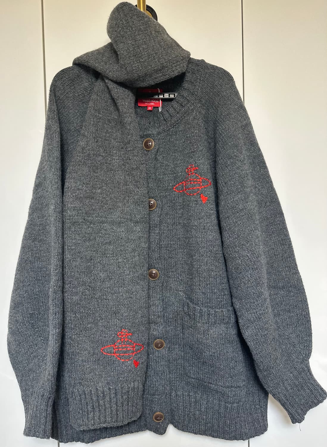 비비안웨스트우드일본판레드라벨 울 가디건&목도리세트남여공용 정품 상품이미지4