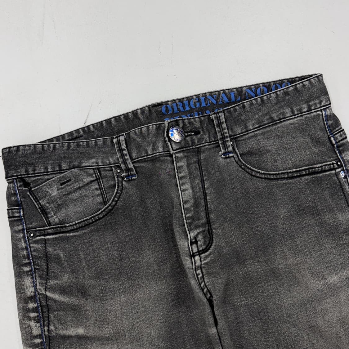 DOHC 빈티지 흑청 워싱 새깅 데님팬츠 상품이미지4