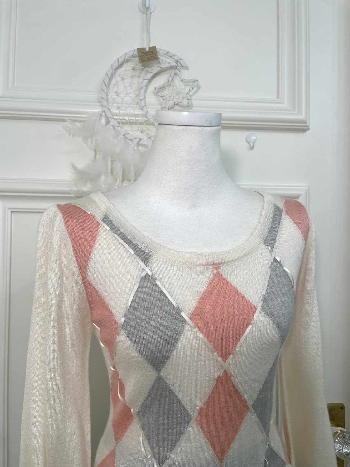 FEROUX argyle bow puff sleeve princess k 상품이미지6