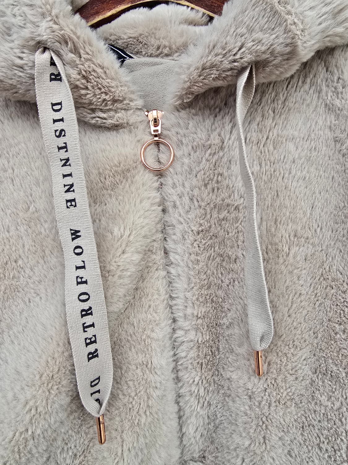 아이보리 뽀글이 후드 집업 85 상품이미지3