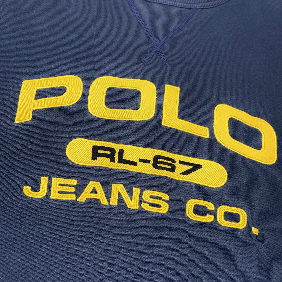 폴로 진스 레터링 박시 네이비 맨투맨 (실측 XXL) 상품이미지3