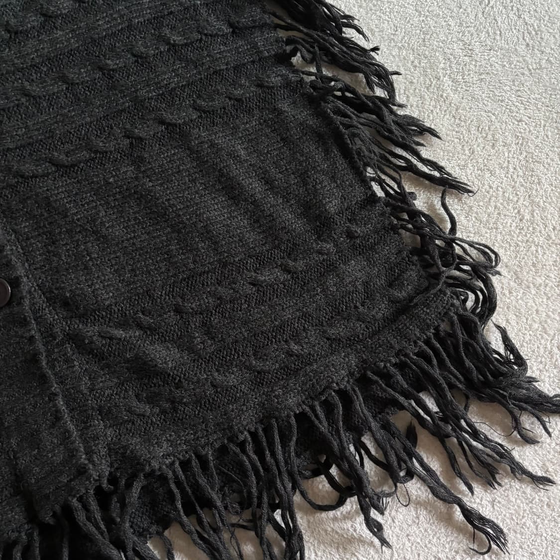 일본빈티지 차콜 후드 케이프 상품이미지3