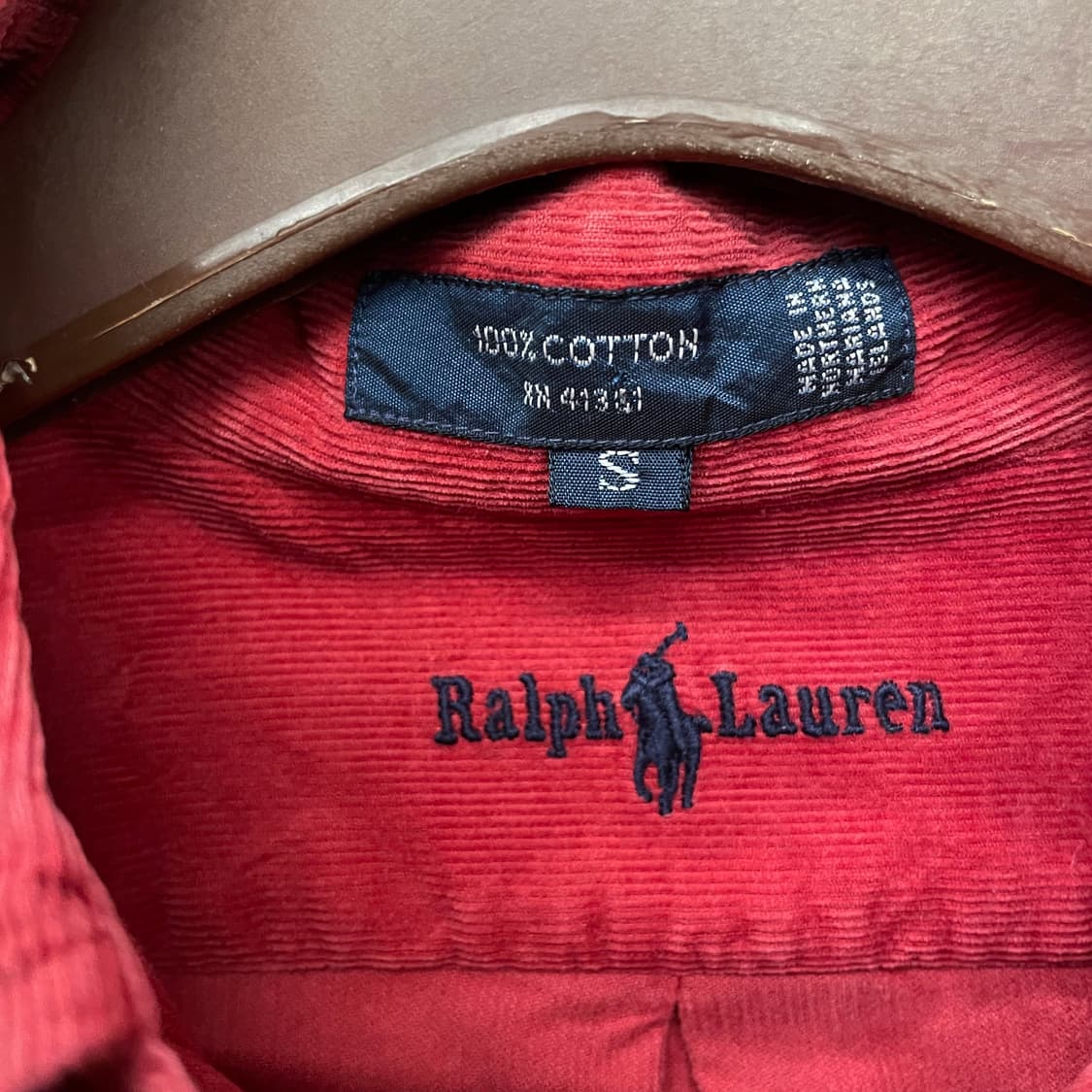 90s 폴로 랄프로렌 블레어 핏 버튼 다운 코듀로이 셔츠 N414 상품이미지8