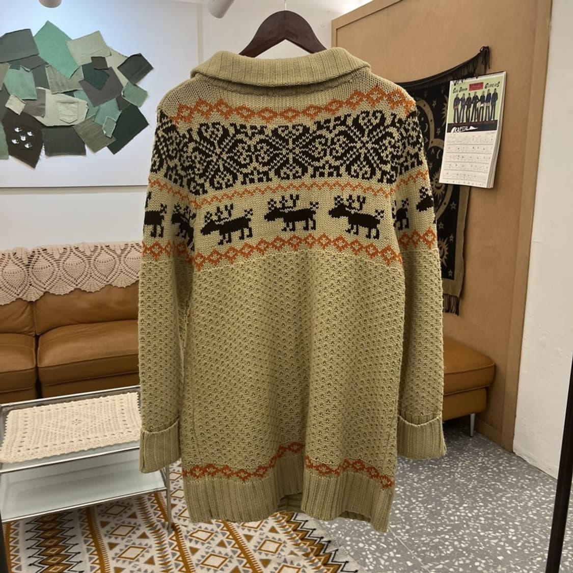 빈티지 코지 모리걸 노르딕 오트밀 버튼 롱 가디건 LL C10877 상품이미지4