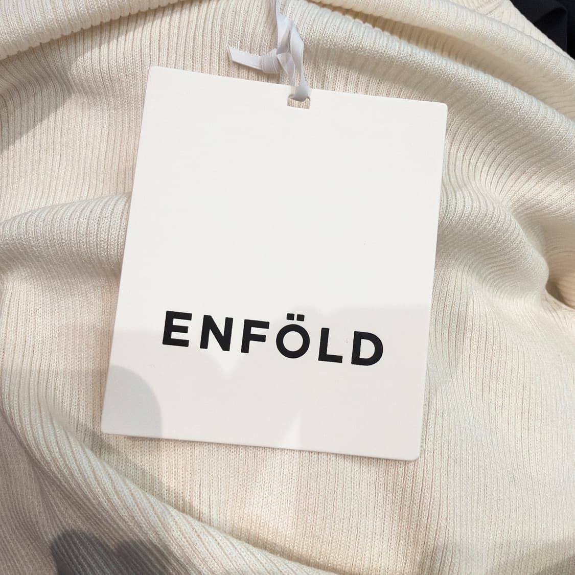 (정품/새상품) ENFOLD 엔폴드 여성 아이보리 코튼 실크 립 니트 상품이미지4