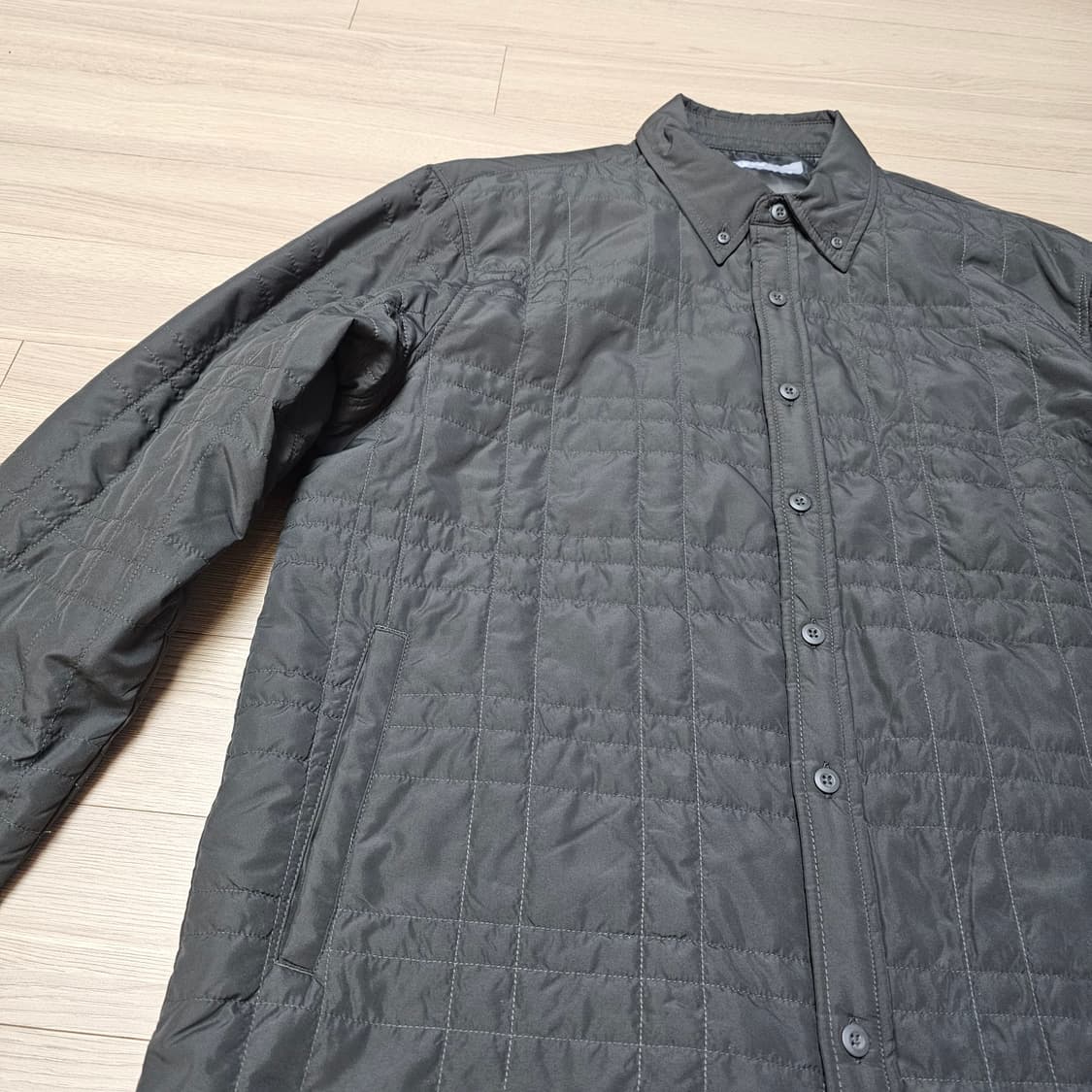 XL 새제품) 에잇세컨즈 셔츠 셔켓 자켓 간절기 다크그레이 카키 105 상품이미지3