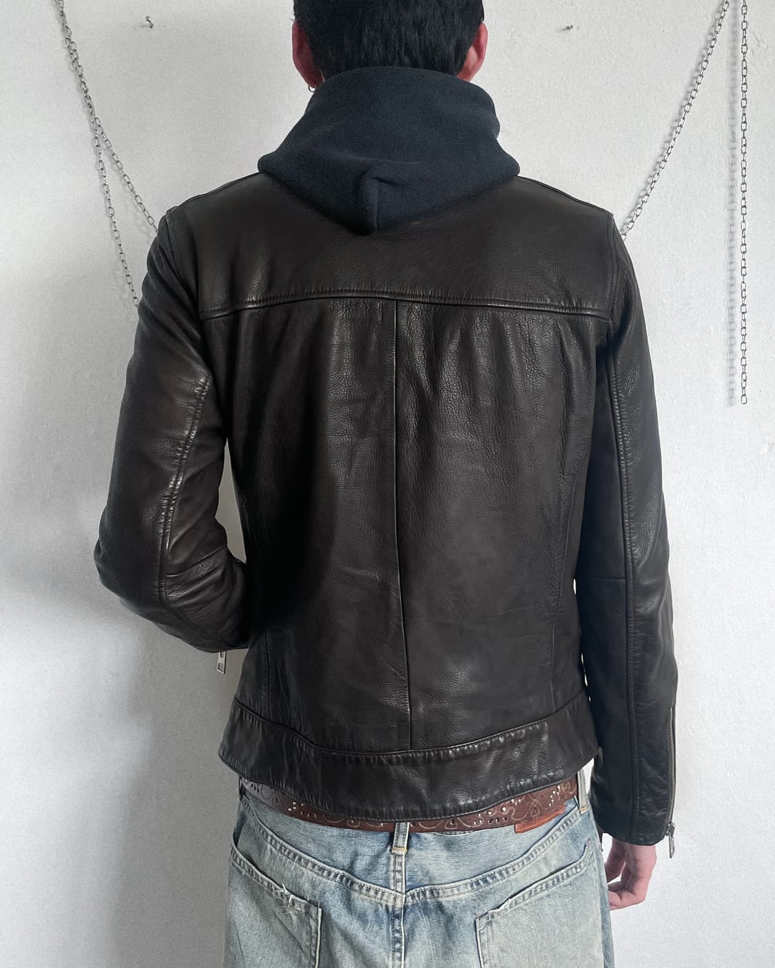 올세인츠 더블버튼 레더 크롭코트 피코트 상품이미지6