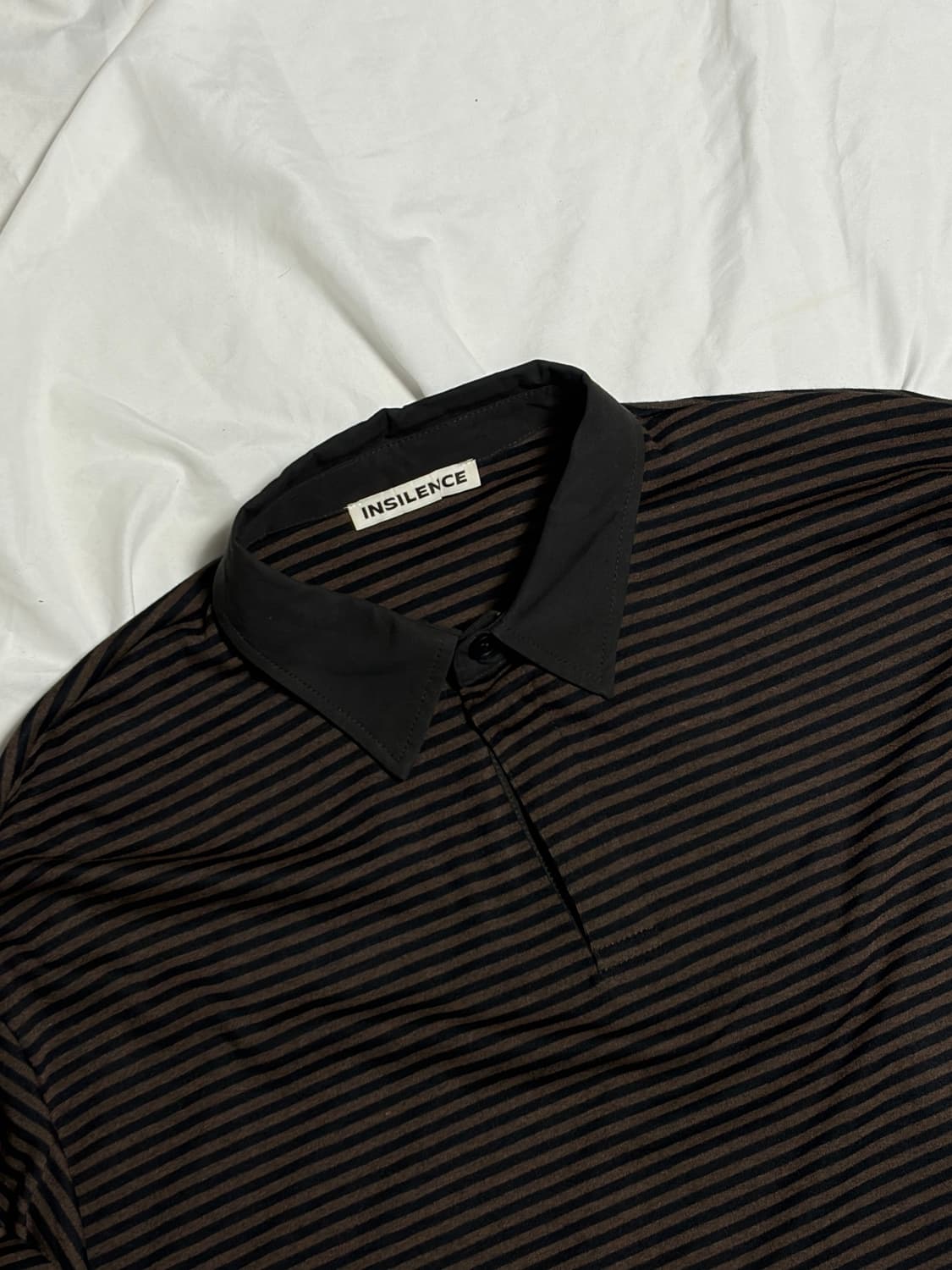 인사일런스 스트라이프 럭비 폴로 BROWN 상품이미지2