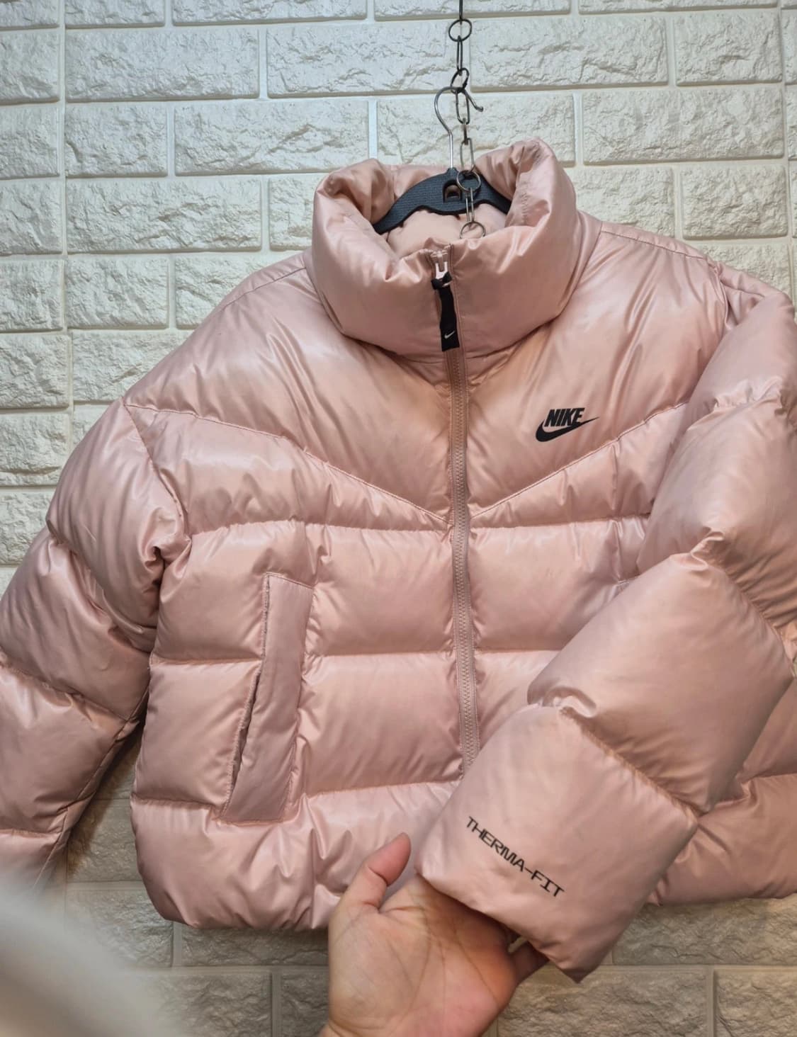 나이키 여성 써마핏 크롭 다운 패딩 L 100사이즈 상품이미지4