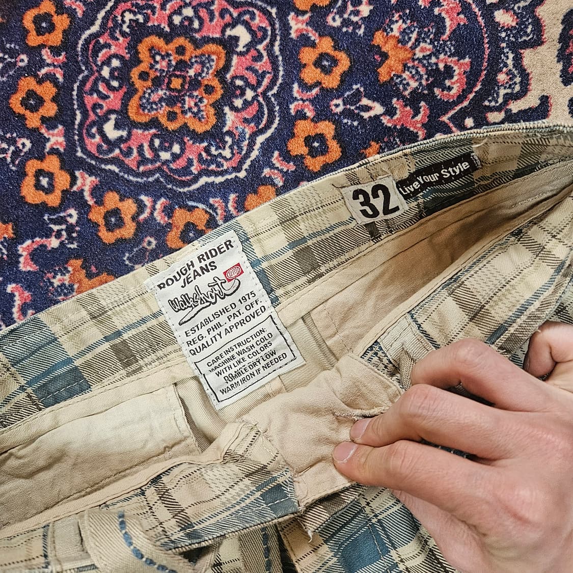 RRJ (ROUGH RIDER JEANS) 체크 반바지 상품이미지5