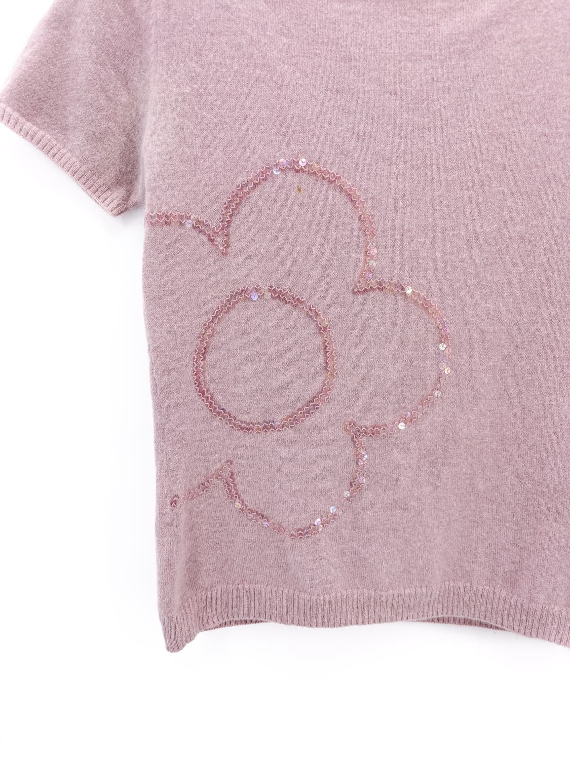 마리퀀트런던 플라워 스팽글 반팔 니트 상품이미지5