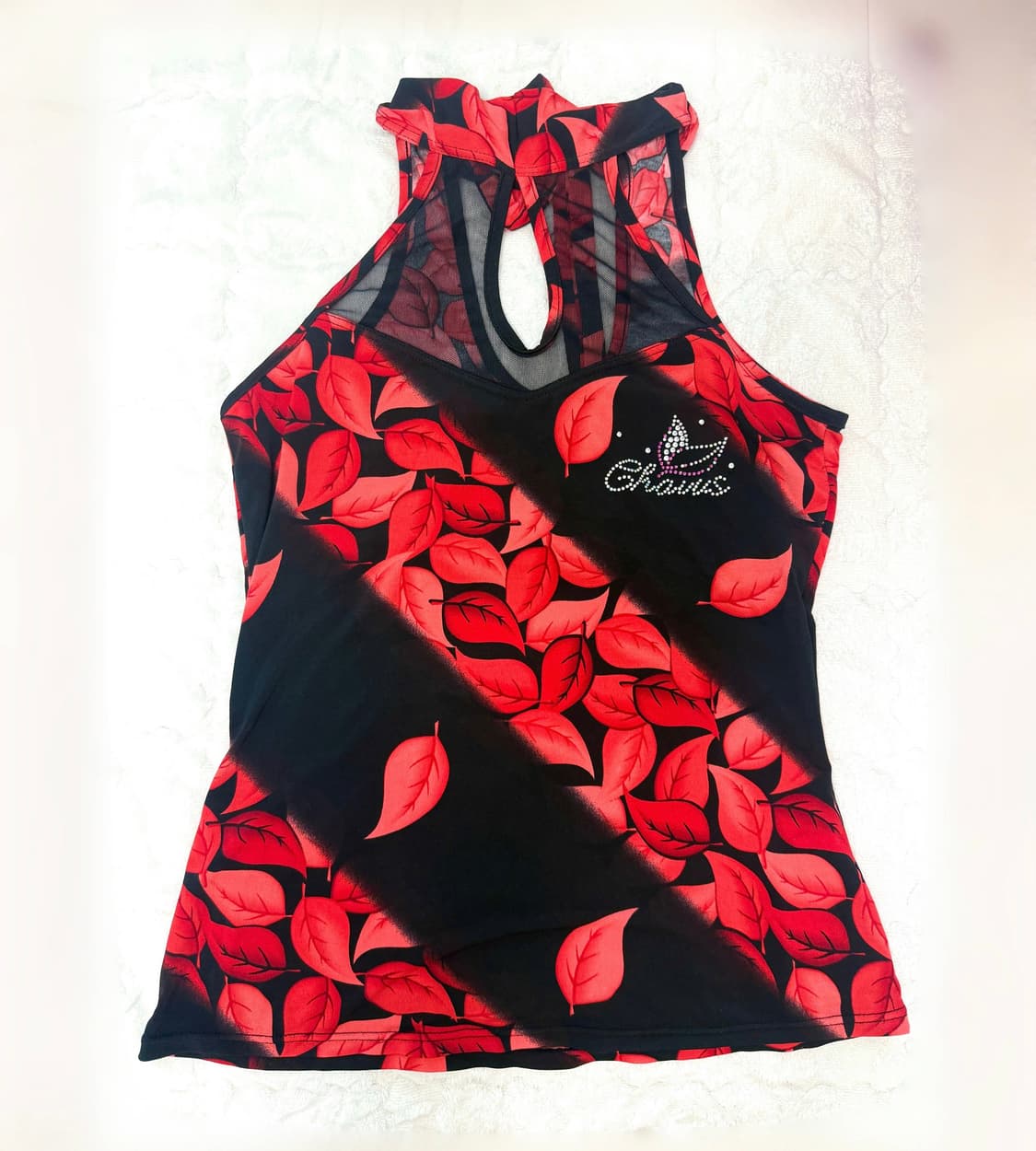 빈티지 갸루 Y2K 시스루 홀터넥 슬리브리스 상품이미지1