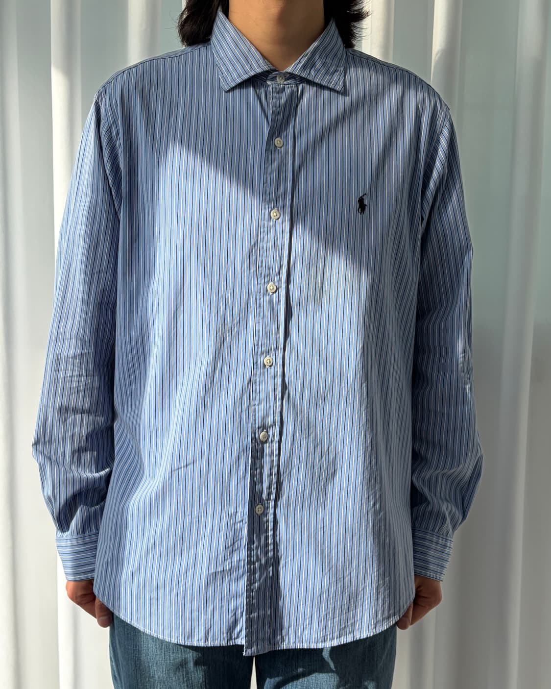[XL]폴로 랄프로렌 커스텀핏 스트라이프 포플린 셔츠 상품이미지1