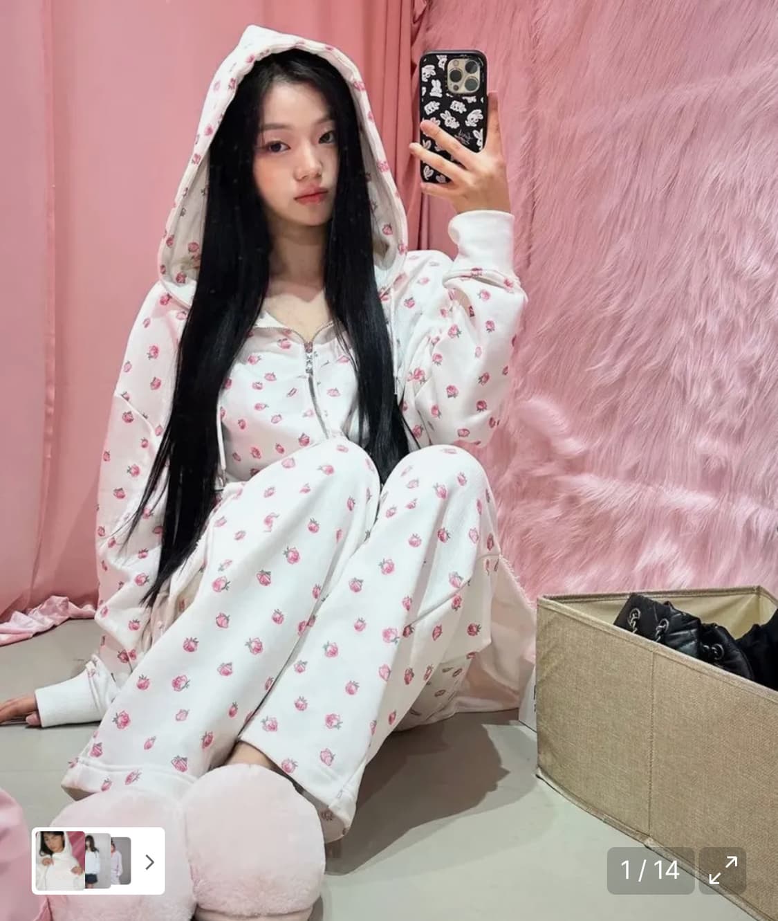 유희 플라워 패턴 후디 상품이미지1