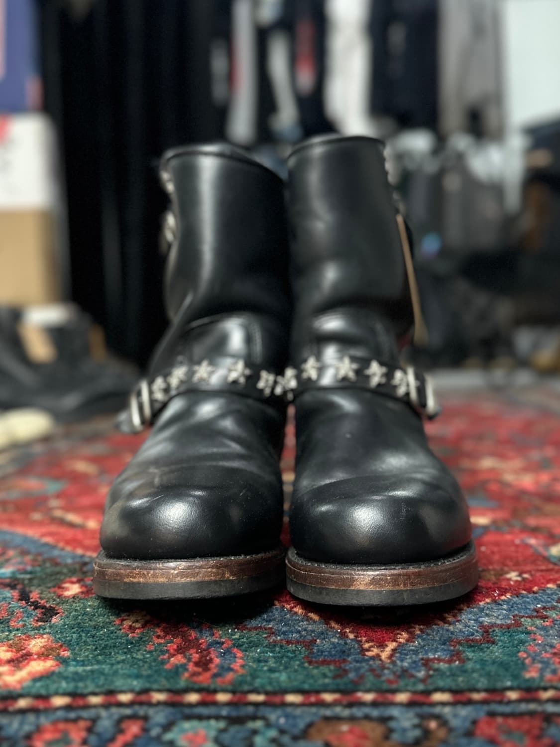 OG USA Made FRYE 풀그레인 스터드 엔지니어 부츠 상품이미지6