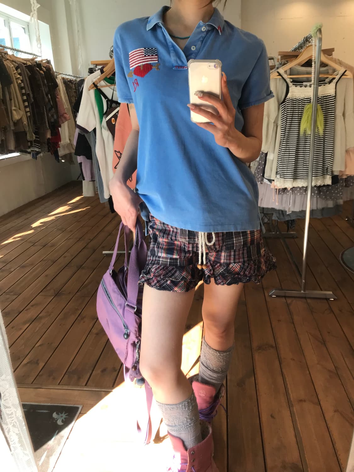 폴로 블루 워싱 카라 티셔츠  상품이미지2