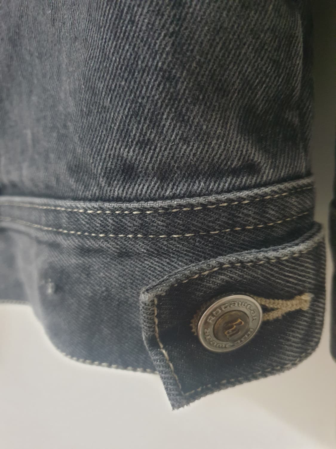 로카웨어 rocawear 데님 빈티지 흑청 자켓 XL 상품이미지5