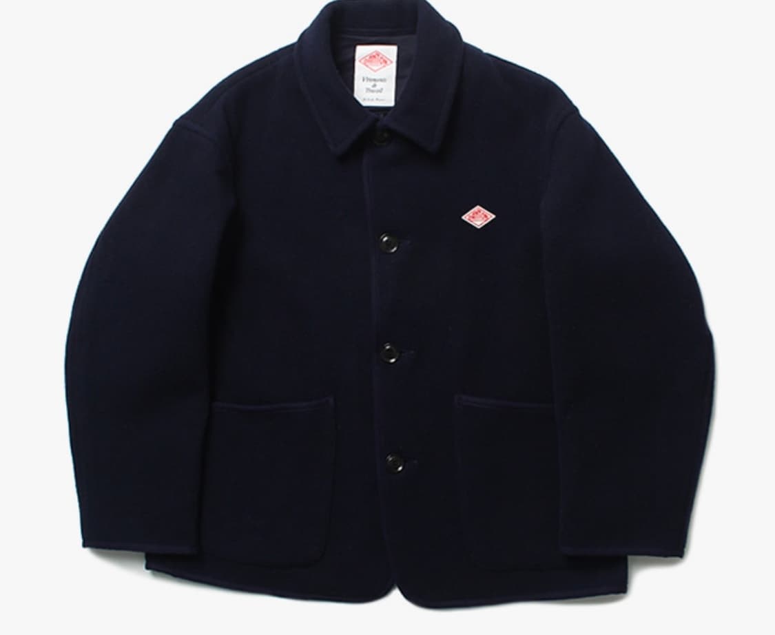 단톤 네이비 울 하프 코트 상품이미지1