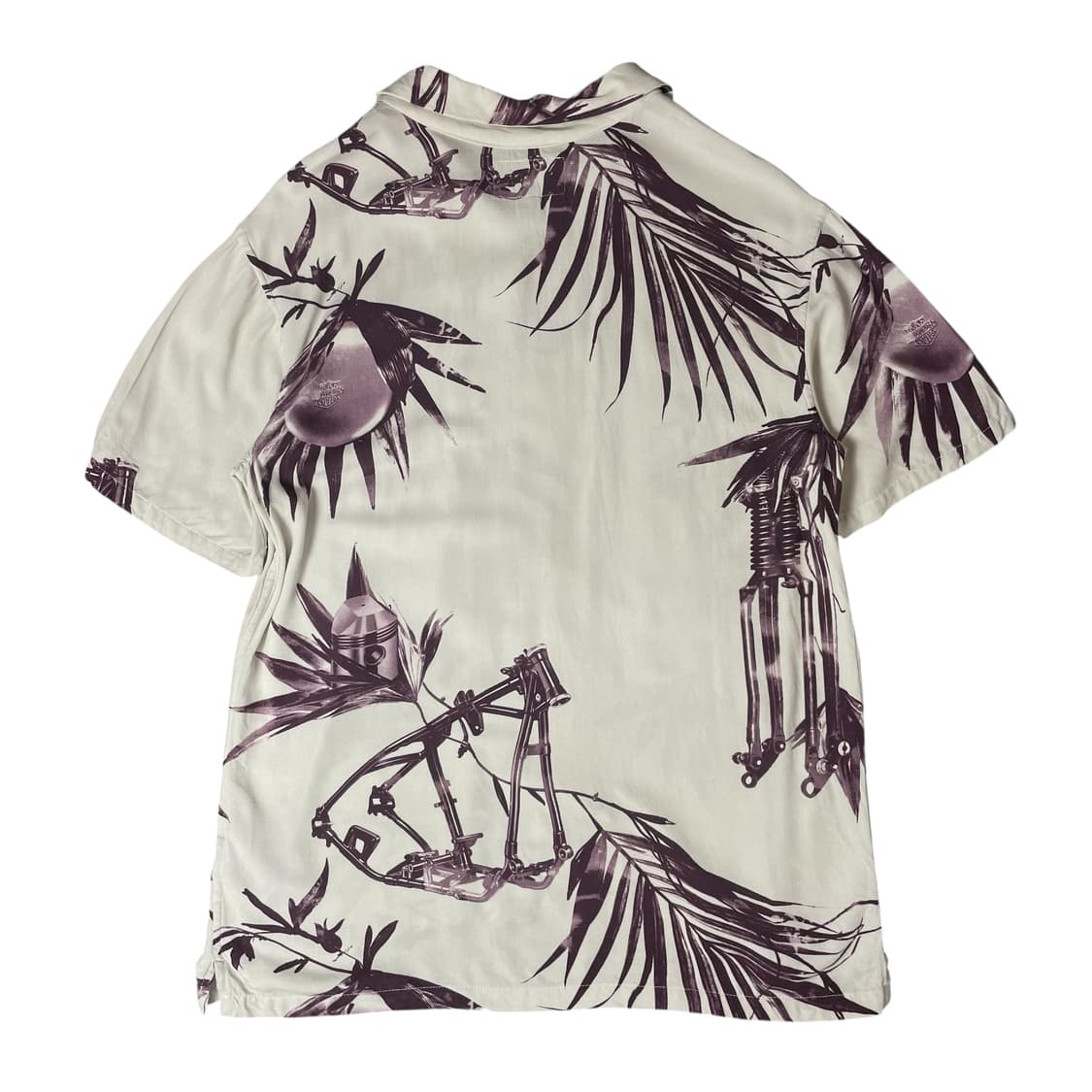 할리데이비슨 버건디 야자수 원포켓 반팔 셔츠 M 상품이미지2