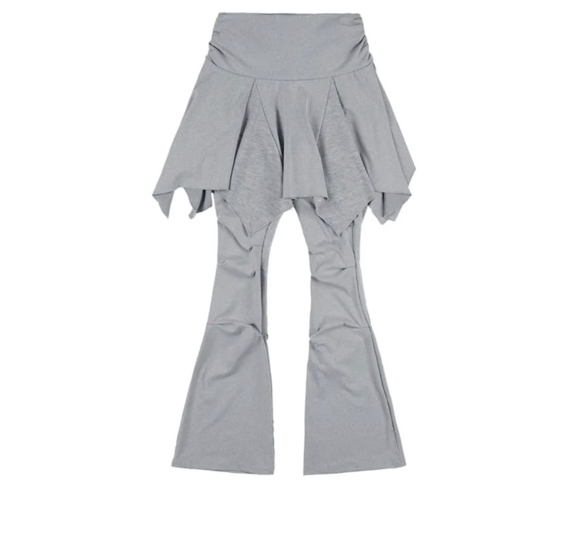 팬시클럽 언발란스 스커트 레이어드 핀턱 팬츠 (GRAY) 상품이미지3