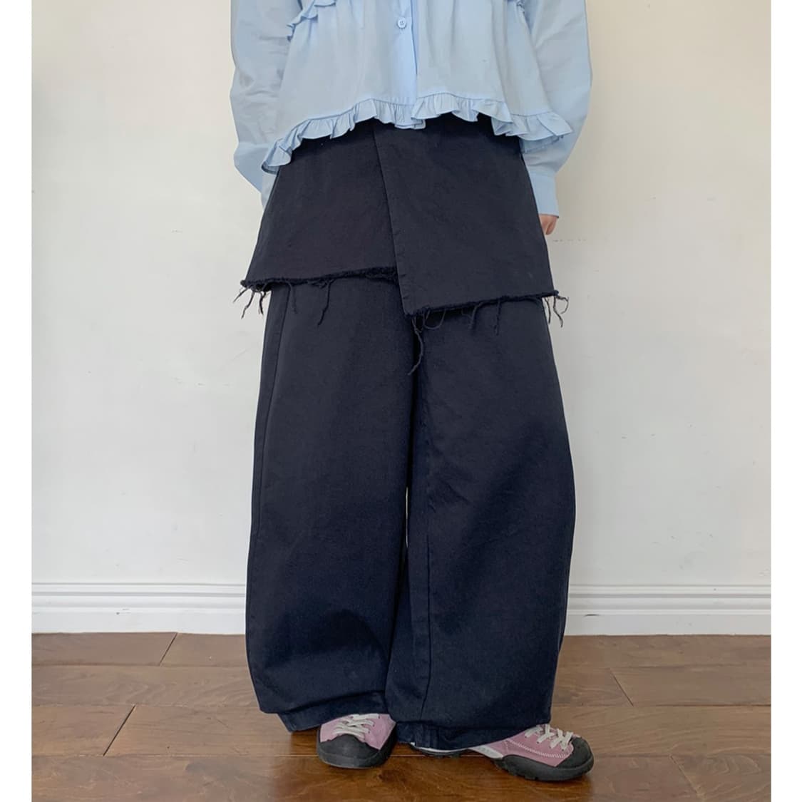 바온 레닌비 코튼 랩스커트 팬츠 상품이미지1