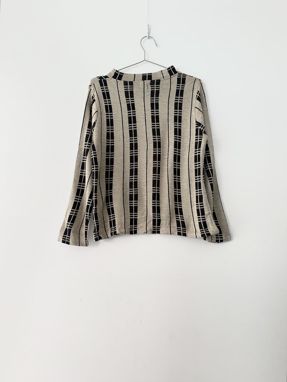 Grid check button top / beige 상품이미지3