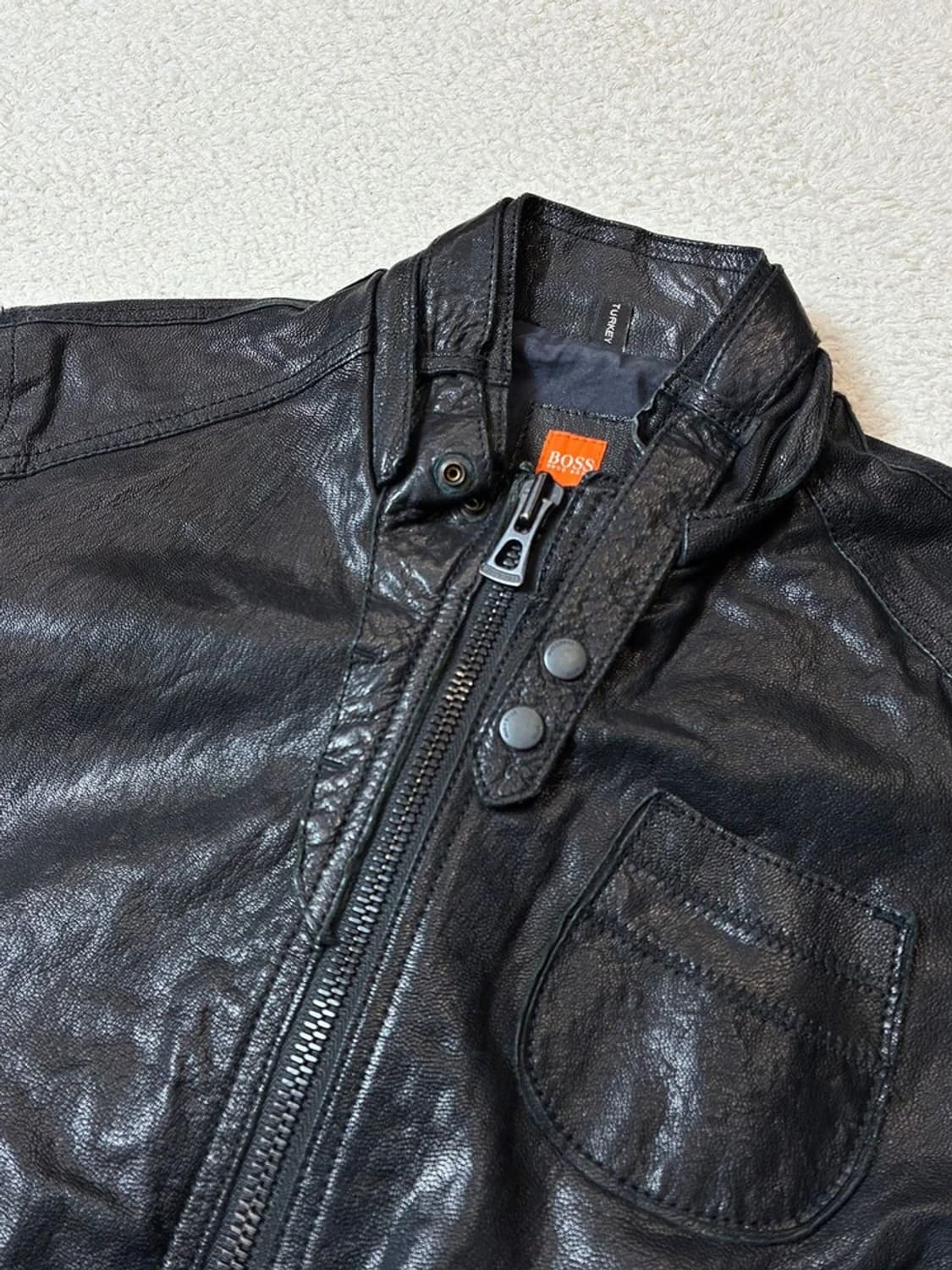 휴고보스 00's Y2K 유틸리티 가죽 봄버 자켓 PN6802 상품이미지3