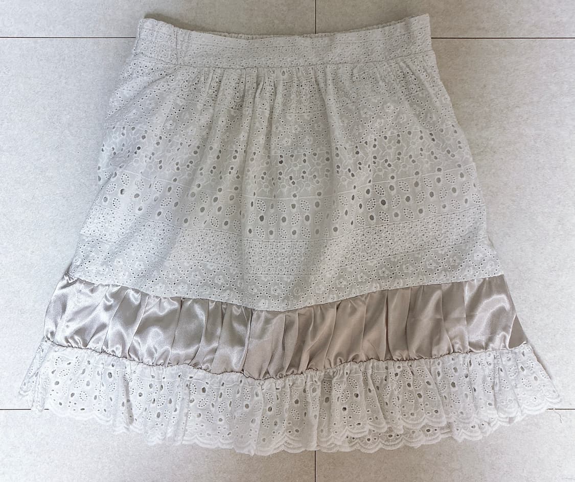 일본 빈티지 화이트 숏 스커트  상품이미지1