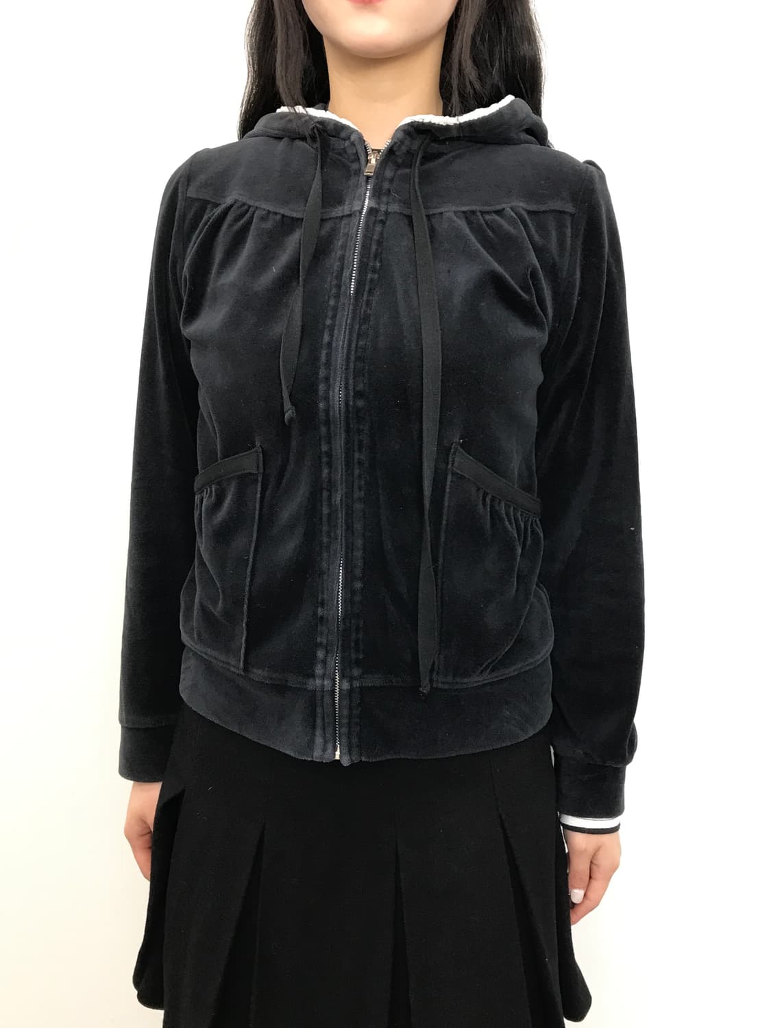 Jpn Polyester Velvet Zip Up Hoodies 상품이미지2