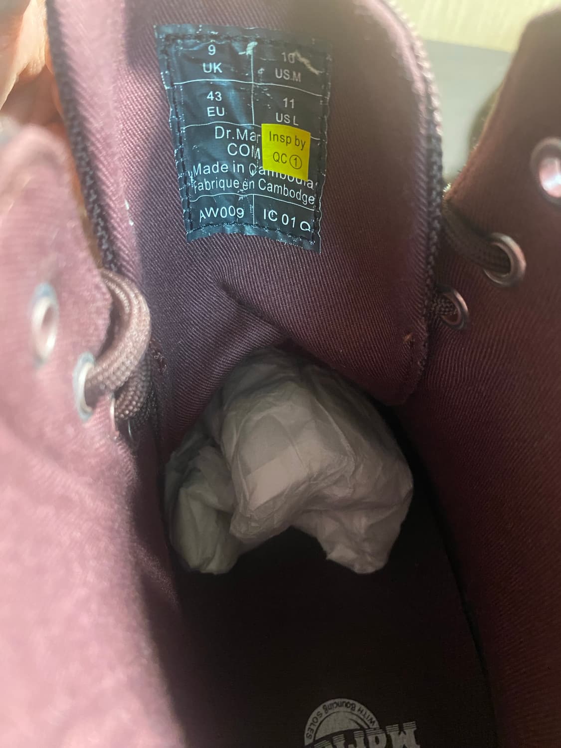 닥터마틴 콤스테크 8홀 자주색 상품이미지3