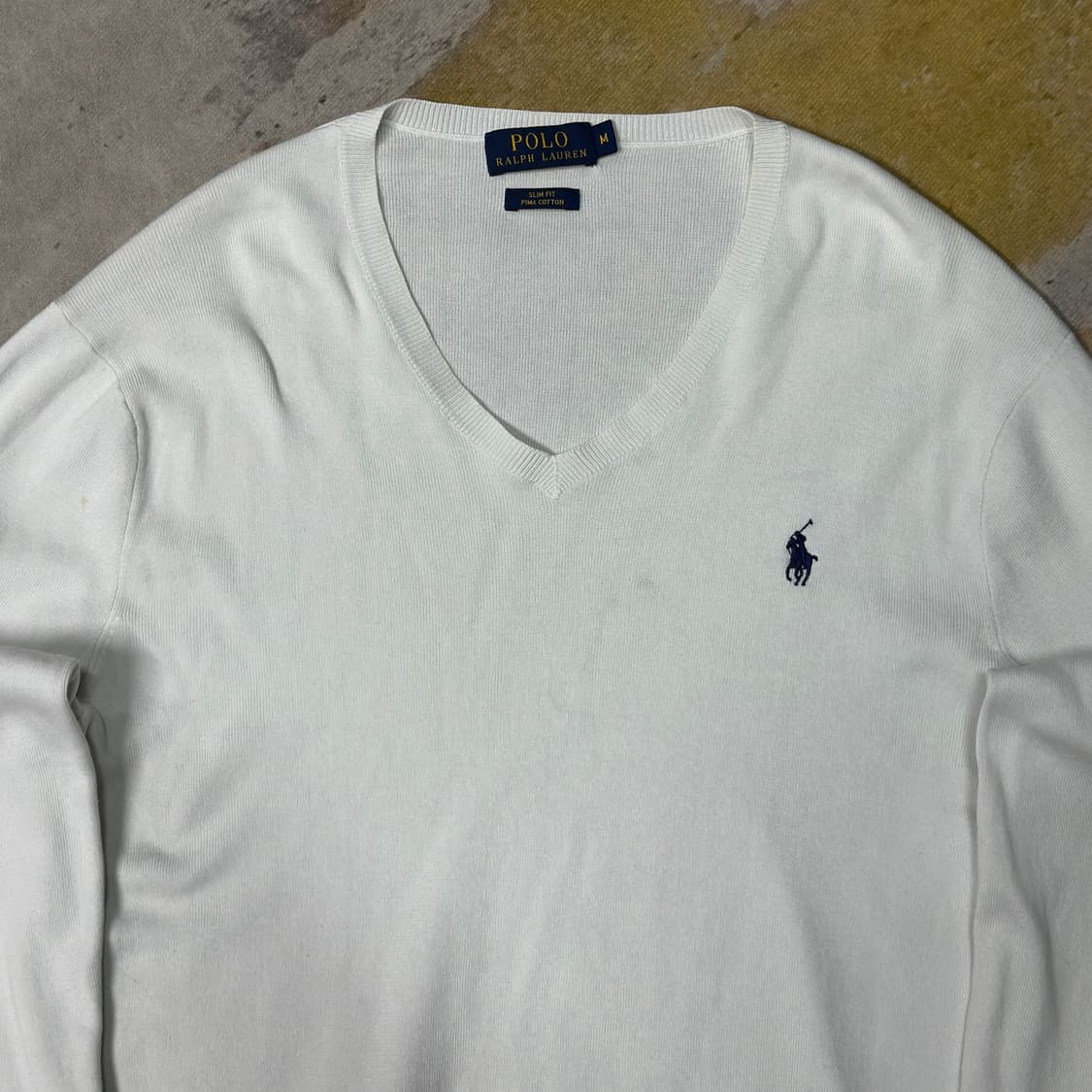 폴로랄프로렌 브이넥 화이트 니트  상품이미지2