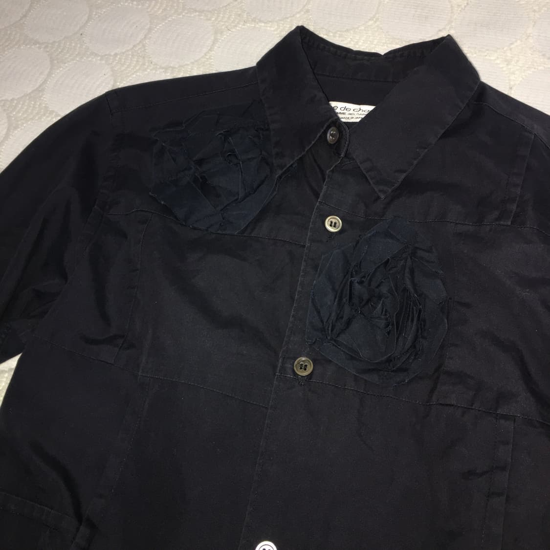 comme des garçons ad2000 장미 딥네이비 셔츠 상품이미지8