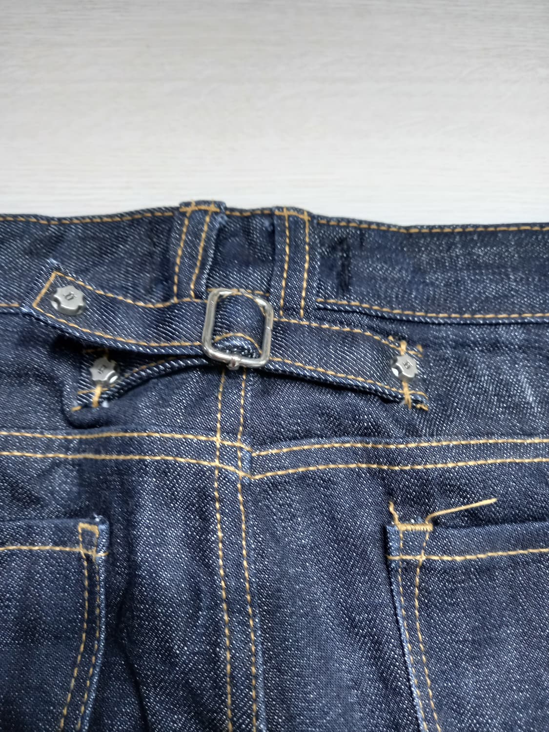 32 새상품 Swallow Kor 생지 스판 슬림일자 진청 32-346 상품이미지5