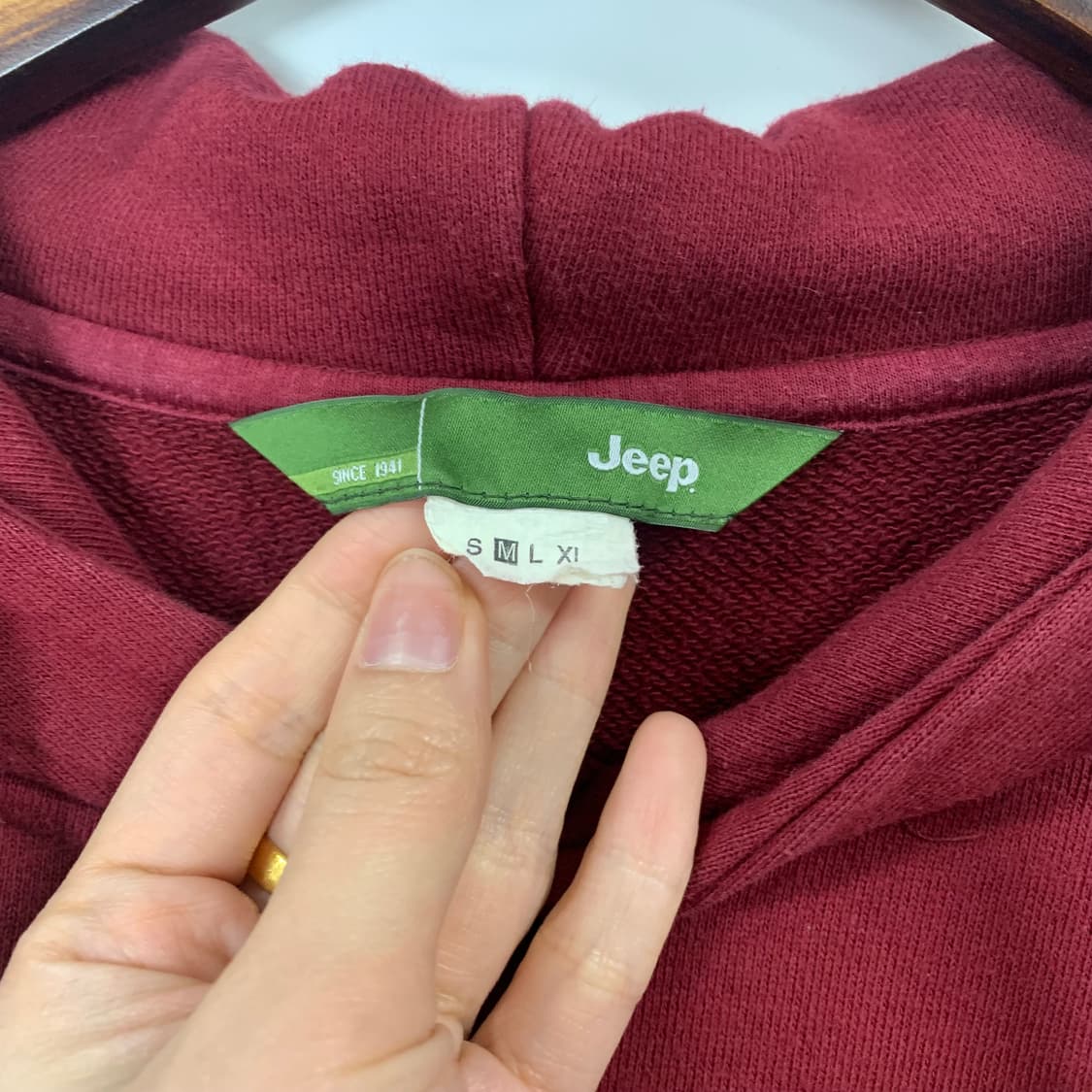 지프 y2k 와투케 버건디 후드티 상품이미지7