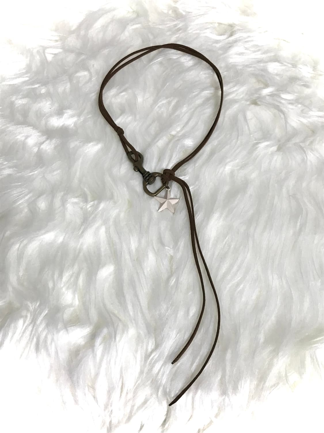 빈티지 보헤미안 웨스턴 별 엔틱 스웨이드 끈 길이조절 목걸이 상품이미지2