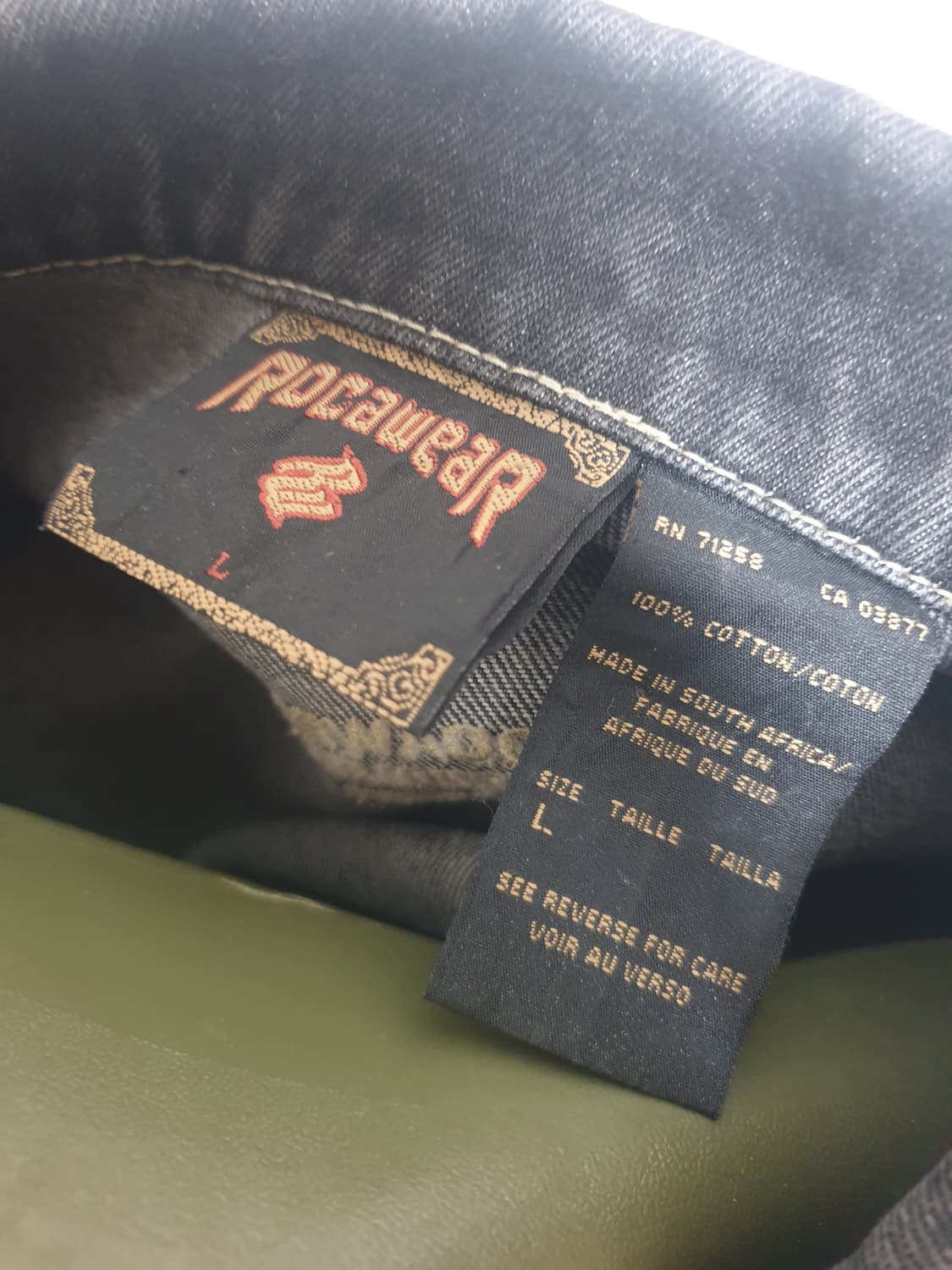 로카웨어 rocawear 데님 빈티지 흑청 자켓 XL 상품이미지6