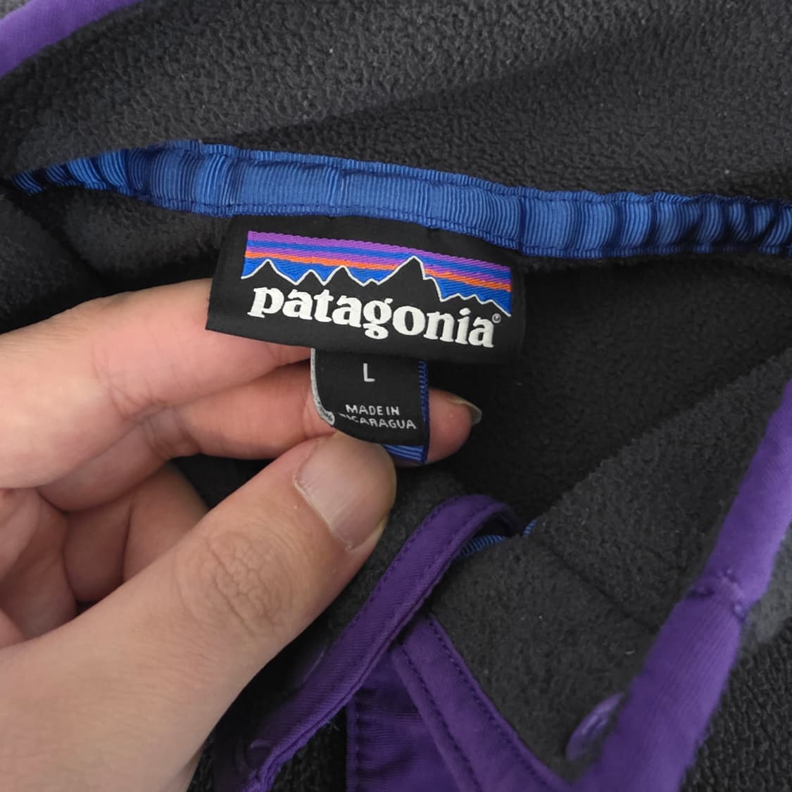 [L] 빈티지 파타고니아 마이크로 디 스냅 플리스 그레이/퍼플 상품이미지4