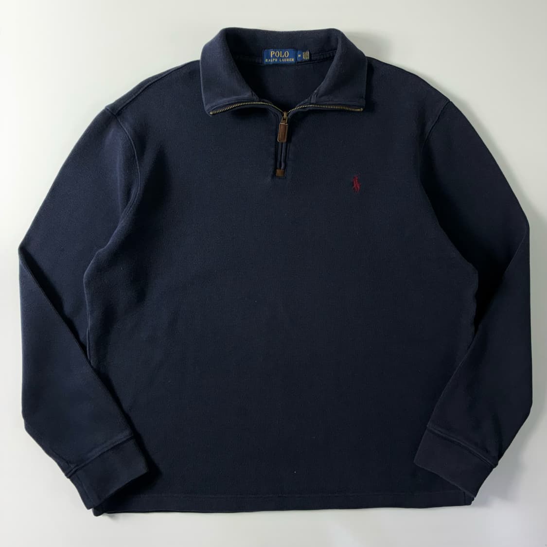 Polo  폴로 랄프로렌 자수 코튼 네이비 반집업 니트  상품이미지1
