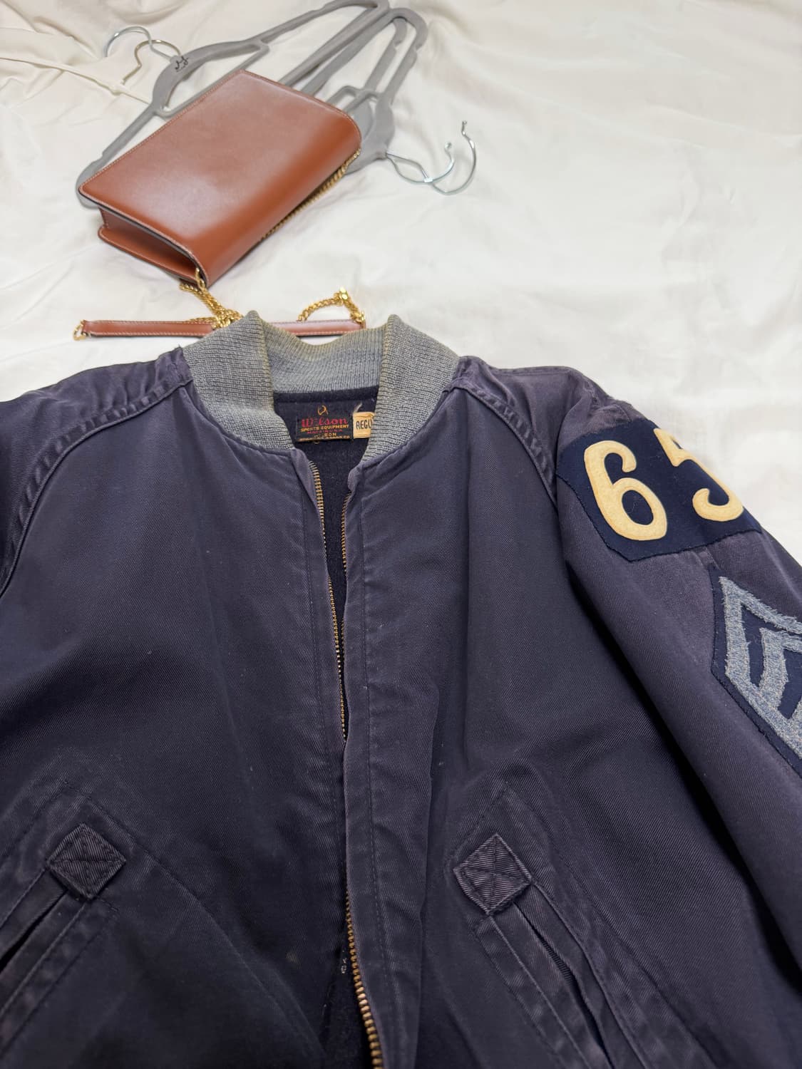 빈티지 퍼플 점퍼 블루종 상품이미지3