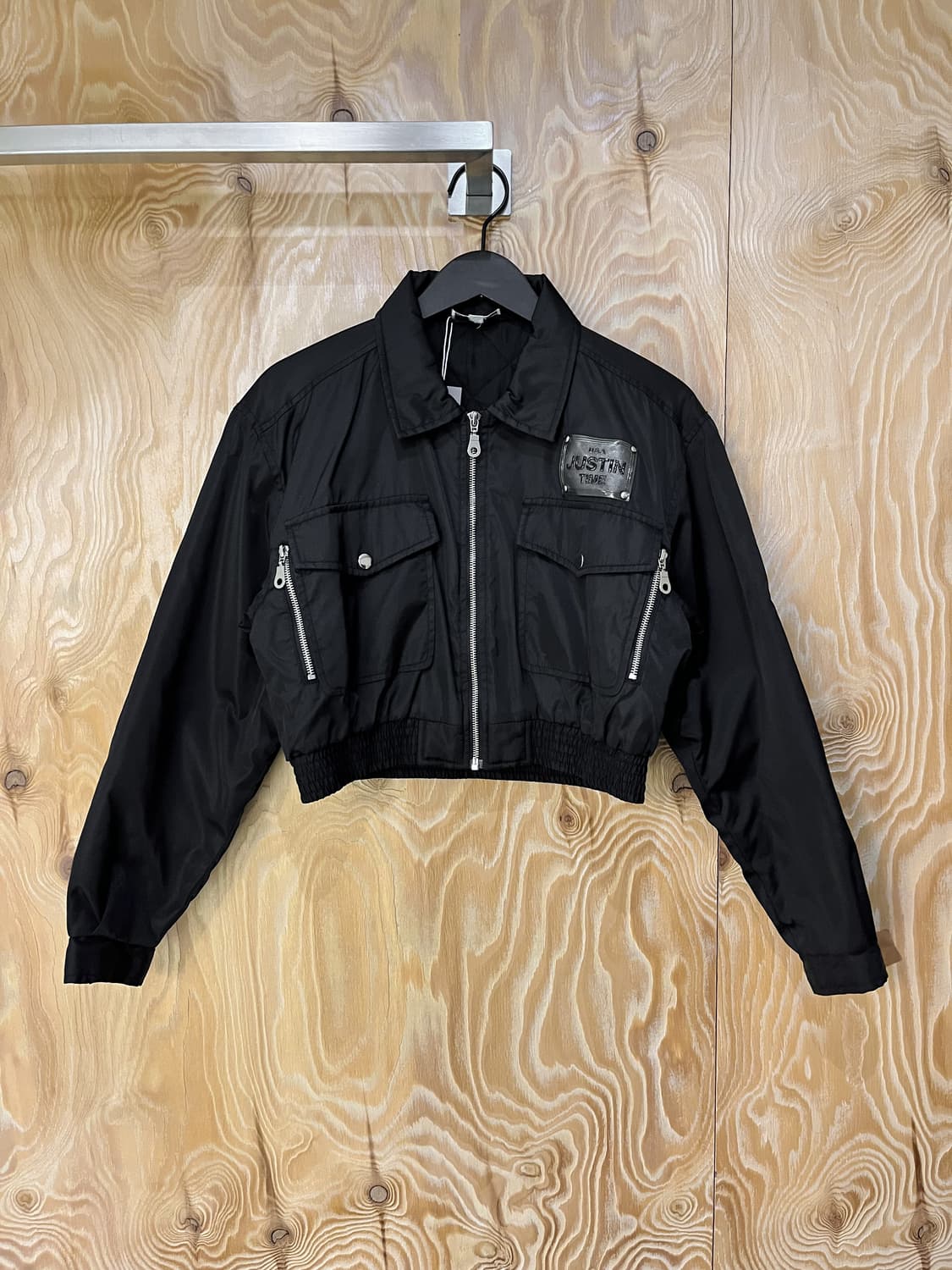 Just In Time 90's 나일론 크롭 봄버 자켓 상품이미지3