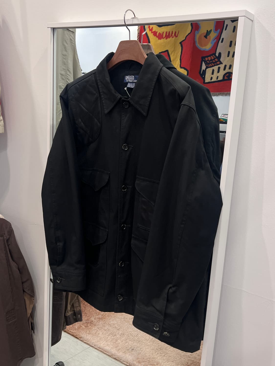 90s Polo RL 폴로 랄프로렌 매키노 레더 왁스 헌팅 자켓 상품이미지1