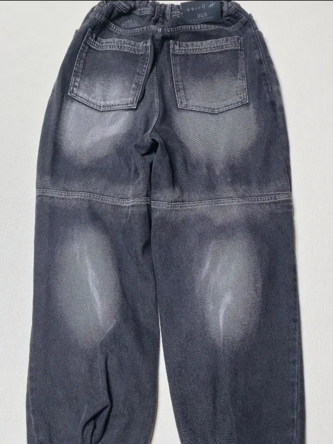 BLR 비엘알 더블 트라이던트 워싱 와이드 데님 팬츠 블랙[L] 상품이미지3